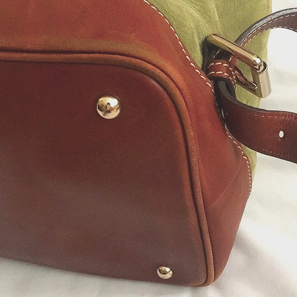 DOONEY & BOURKE Green Nubuck Leather Backpack EUC VINTAGE Y2K AUTHENTIC - Picture 7 of 16